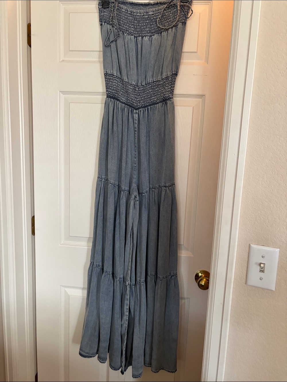 NWOT Oli & Hali Smocked Romper in Faded Denim Blue